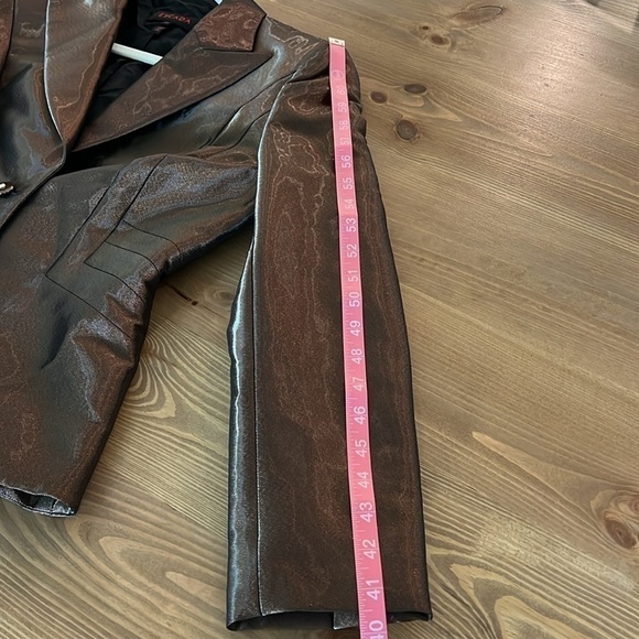 Escada Liquid Bronze Brown Structured Blazer Jacket Size 34  / 4 - Picture 17 of 17